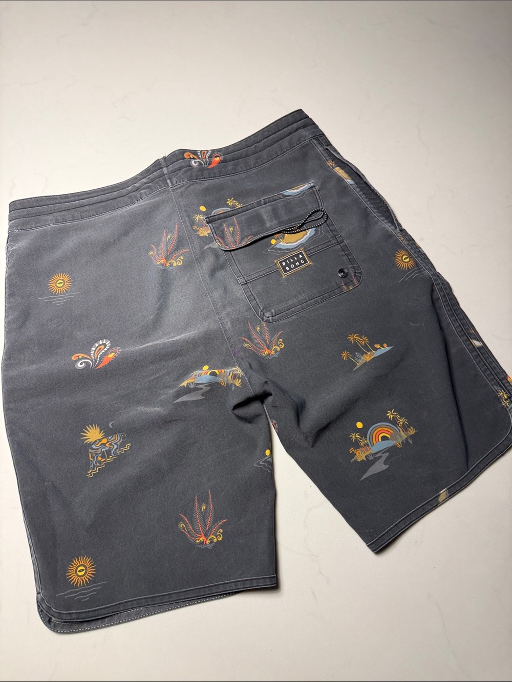 Billabong Men's Charcoal Grey Tropical Surf Print Board Shorts